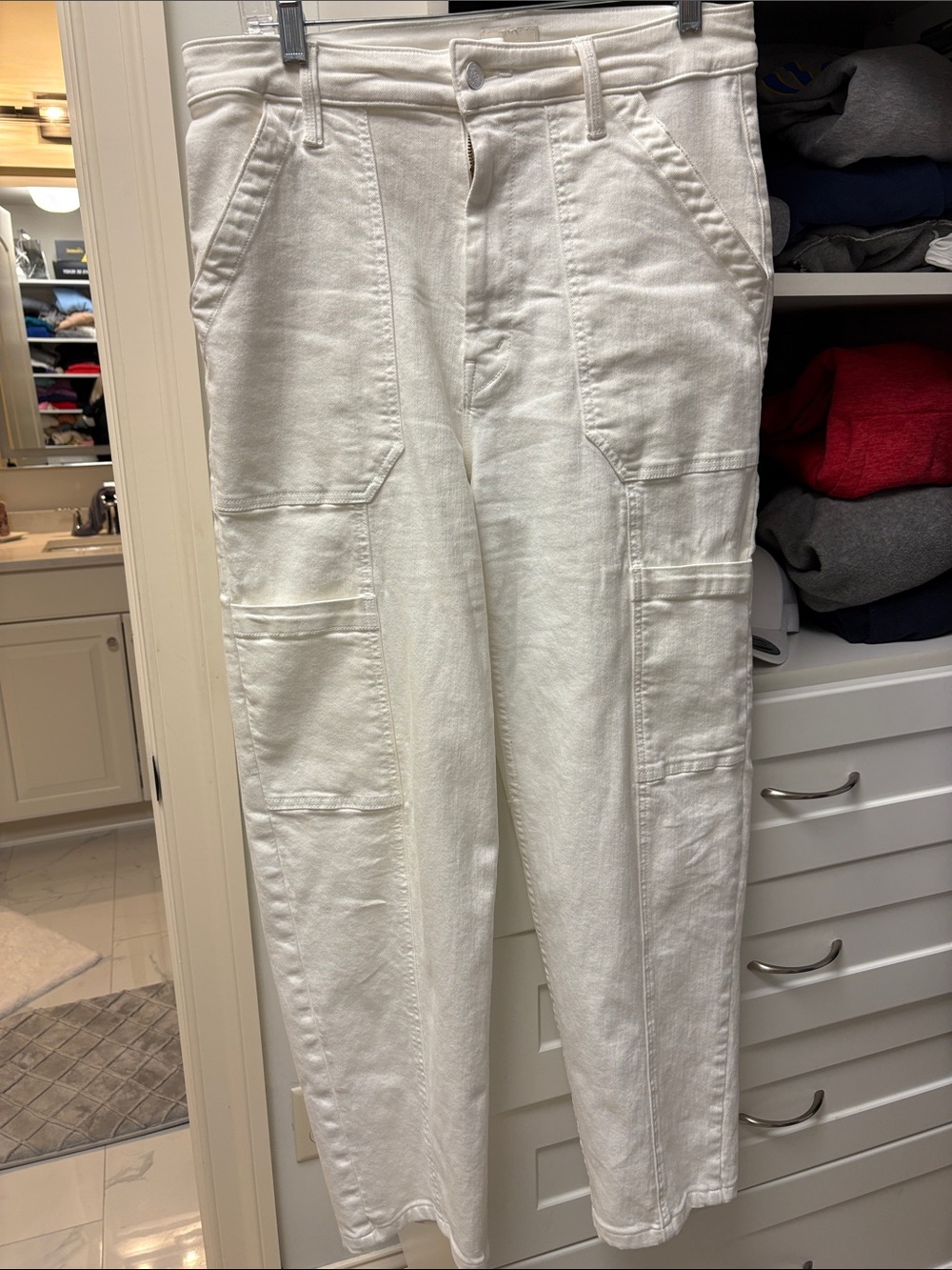 Mother woman’s  White Utility Cargo Pants - Casual Workwear